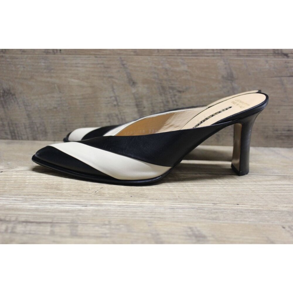 Immagini women's monochrome colorblock Italian leather slip on mules 38.5 - Picture 2 of 16